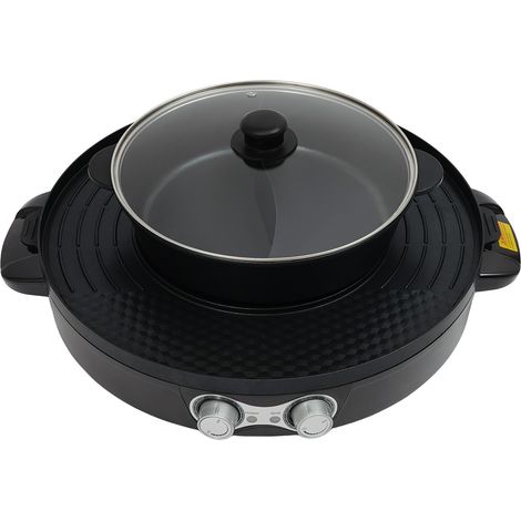 Marmite électrique Avec Grill, Marmite électrque 2 en 1, Marmites Chinoise 220 V 2200 W, Pour Petites RéUnions De Famille De 3 à 5 Personnes (1/5)