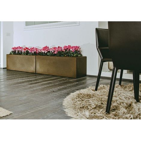 FIORIERA VASO Matera RETTANGOLARE 100X40X40 cm IN RESINA MODERNO - MONACIS - Colore: Antracite