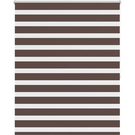 Store vénitien Zebra 140,9 x 175 cm, largeur du tissu 136,7 cm, couleur café