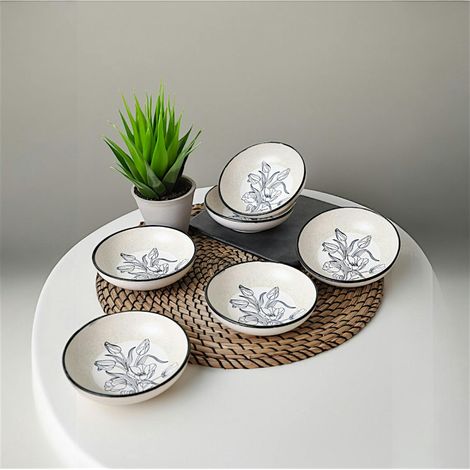 Bol apéro motif fleurs bleues (lot de 6) EFIRA