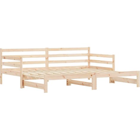 vidaXL Divano Letto con Letto Estraibile 80x200cm Legno Massello Pino (1/4)