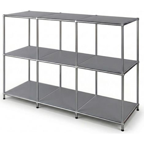Metallregal Concept Epure MK-018 Offenes Standregal mit 3 Ablagen Grau