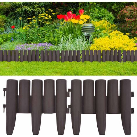 vidaXL Bordature per Prato 36 pz Marroni 10 m in PP
