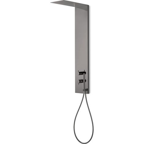 Lineabeta - Duschsäule aus gebürstetem Stahl mit Mischbatterie und Handbrause