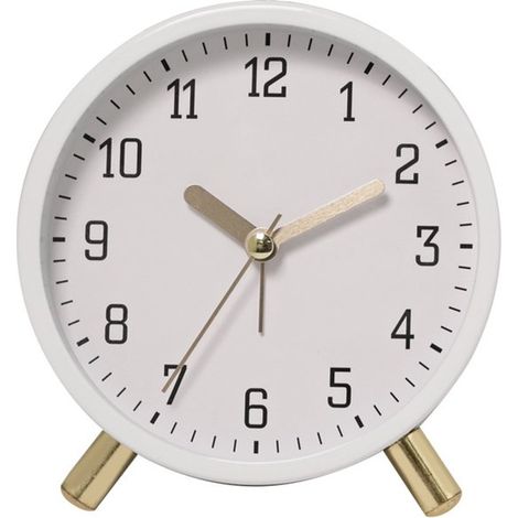 Reloj despertador analógico-digital para niños，reloj nocturno silencioso analógico de 4,5 pulgadas con retroiluminación，blanco，11 x 5,5 x 11,5 cm (1/5)