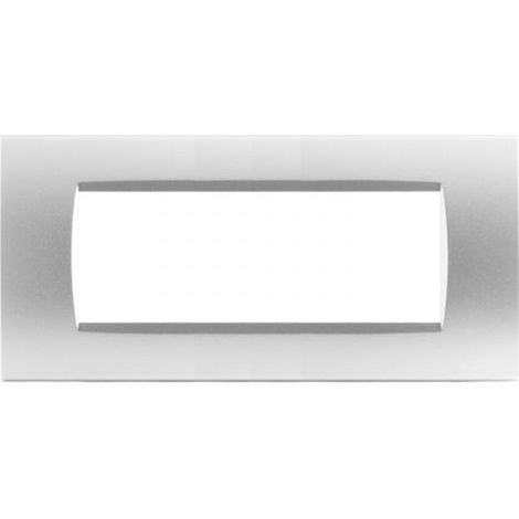 Mapam Placca 7 posti Grigio chiaro compatibile Bticino Living International - ART 8007-04