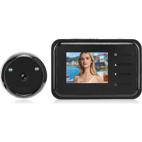Sonnette vidéo 2,4 pouces avec vision nocturne, caméra numérique LCD et objectif grand angle 90° pour la maison
