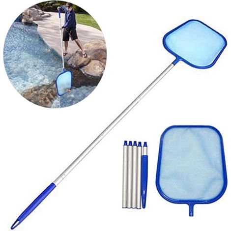 Juego de herramientas para la limpieza de piscinas, red para recoger la suciedad, rastrillo y marco accesorios robustos para el mantenimiento de piscinas, spas, jacuzzis y fuentes. (1/5)