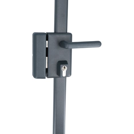 Serrure en applique multipoints verticale à poignée, série 8800, Tirant Droite, 3 points de fermeture, 4 clés incluses, Gris