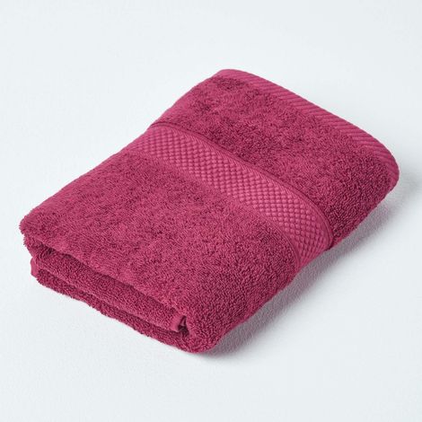 HOMESCAPES Turkish Cotton Hand Towel, Burgundy