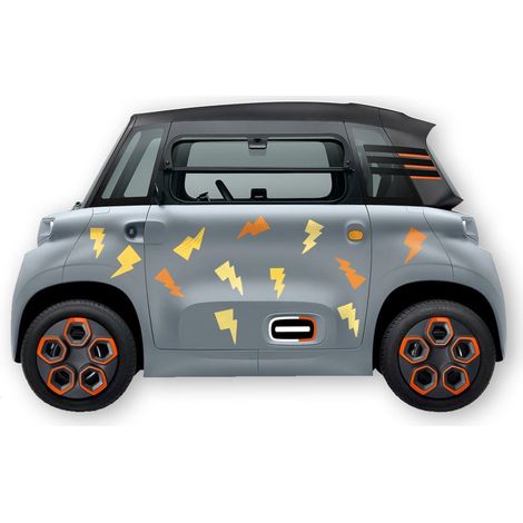 KIT 24 AUTOCOLLANTS DECO "ECLAIRS" POUR VOITURE SANS PERMIS ABS