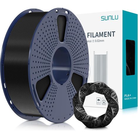 Filamento PLA+ da 1,75 mm per stampanti 3D, elevata resistenza, peso netto 1 kg, precisione dimensionale ±0,02 mm, nero (1/5)