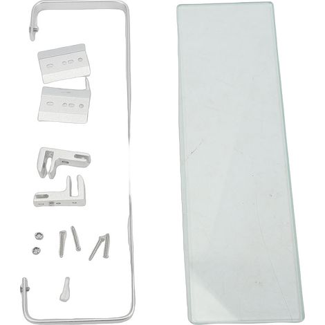 Lot de 3 étagères flottantes en verre trempé, rangement mural argenté pour salle de bain, articles de toilette et épices de cuisine. (1/5)