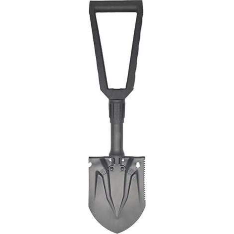 Pelle pliante d urgence - Acier au carbone haute dureté - 61 cm - Bords dentelés - Pour camping et activités extérieures - 1 pièce (1/5)