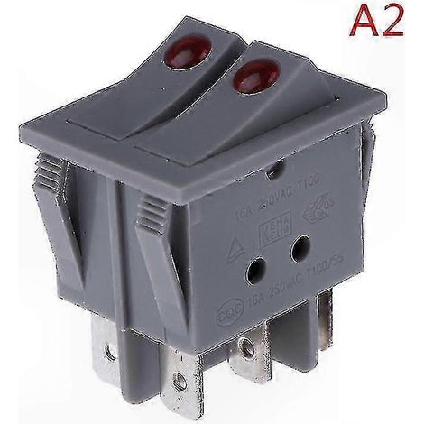 Interrupteur à bascule double bouton 16A 250V pour radiateur à huile, commande marche/arrêt (1/5)
