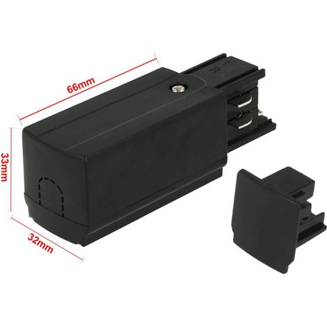 Kit Connettore Alimentazione Destra + Terminale Chiusura Colore Nero Per Binario Guida Trifase CB40201 CB40202 CB40203