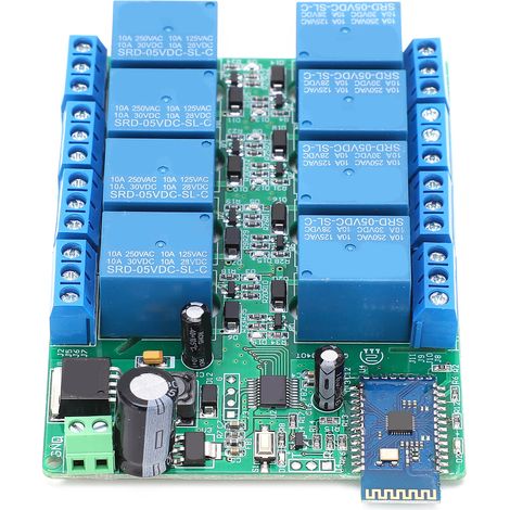 Module Relais Bluetooth 5V 8 Canaux Temporisé DC, Commande à Distance par Téléphone Android, Carte Relais Sans Fil (1/5)