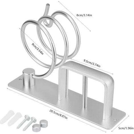 NALOOKAMIC  Support pour sèche Cheveux,Support de Lisseur étagère de Rangement de Support de sèche Cheveux Mural pour hôtel de Chambre à Coucher de Salle de Bain (1/4)