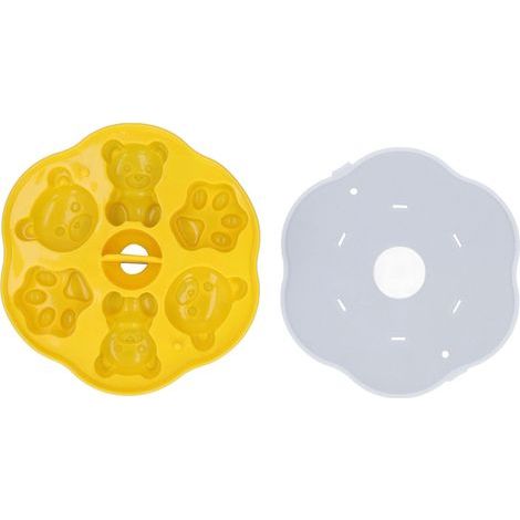 Moule en silicone ours mignon patte de chat glaçon gâteau pudding cuisine jaune avec couvercle pour maison (1/5)