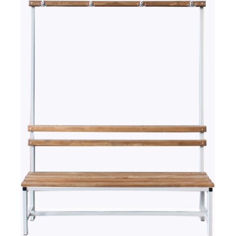 PANCA DA 100 CON SPALLETTA SPOGLIATOIO IN METALLO E LEGNO 100X33X192 CM