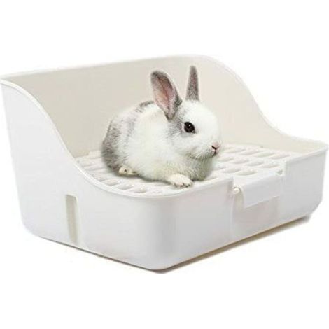 Boîte à litière de lapin facile à nettoyer, pour apprendre à utiliser la toilette, pour petits animaux/lapins/cochons d'Inde/furets