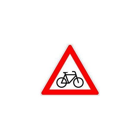 Panneau VKZ.138-10 Triangle 900mm Croisement cycliste (droite) Label RAL film RA2 (1/2)