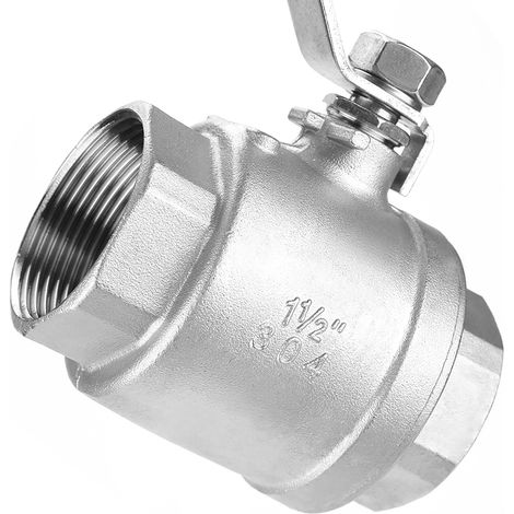 Zweiteiliges, geradliniges Kugelventil aus Edelstahl 304, DN40 1-1/2 Zoll Innengewinde (1/5)