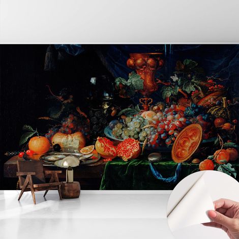 Carta da parati autoadesiva moderna - fotomurale - lavabile - ufficio - design moderno - Abbondanza di frutta 416x254 cm (1/5)