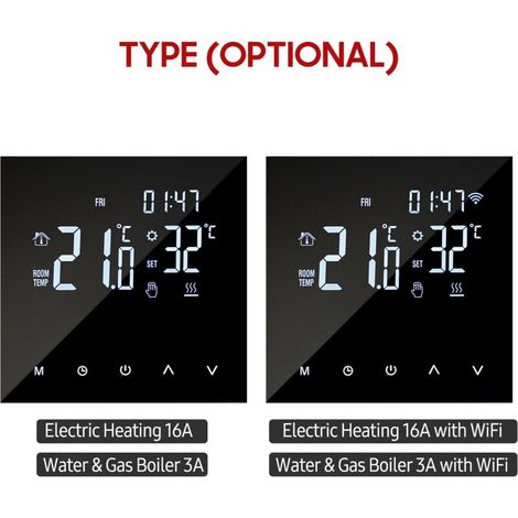 Eosnow Smart Wi-Fi Heizungsthermostat, digitaler Temperaturregler, Steuerung per App, LCD-Touchscreen, wöchentlich programmierbar, für Zuhause und Schule (1/4)