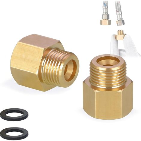 Adaptateur 8 vers 9/16-2 Raccords de Réduction Intérieur 3/8" vers Extérieur 9/16 - Compatible avec Tuyaux et Robinets - Raccord de Sécurité Durable pour Systèmes de Gaz (1/5)
