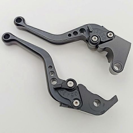 Poignée de frein réglable en alliage d'aluminium modifiée pour moto R6S YZF R6, guidon YZF R1 avec poignée d'embrayage (entièrement noir 2) (1/5)