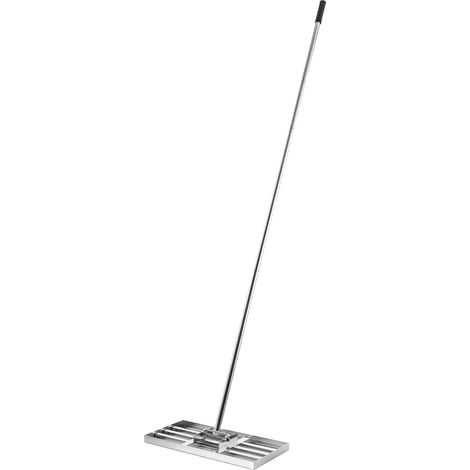 Raclette de Gazon Taille M – 750 x 250 x 2000 mm – en Acier INOX – avec Manche 2 m – Grattoir de Jardin Râteau niveleur pour Sabler et Niveler (1/5)
