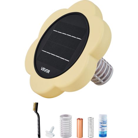 VEVOR Solar-Poolionisator 170343 L, Schwimmender Automatischer Wasserreiniger und -filter, Chlorfreies Wasser, Poolionisator (Blütenblattdesign) mit Kupferanode & Feder & Bürste & Filter für Spas (1/5)