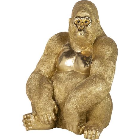 Goldene Gorillafigur aus Harz, 69 x 54 x 91 cm (1/5)
