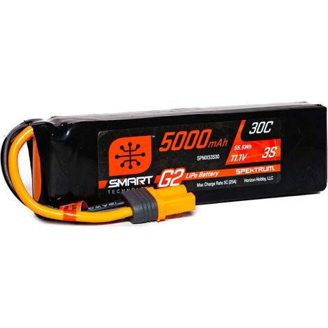 11.1V 5000mAh 3S 30C Smart G2 LiPo Battery: IC5