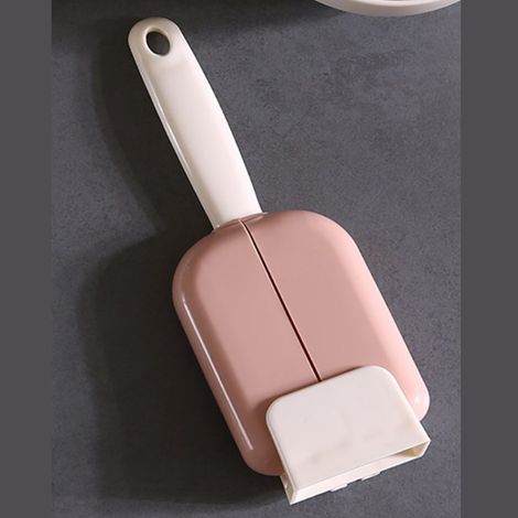 Cuillère à riz avec support vertical, grande cuillère à riz, ouverture et fermeture automatiques, rangement sur pied, ustensile de cuisine rose (1/5)