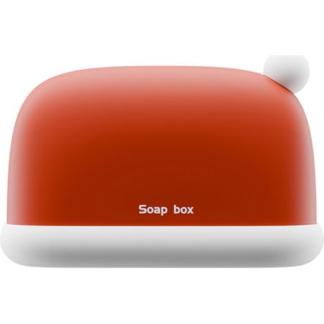 Portasapone moderno con vassoio scolapiatti, scatola per sapone - Rosso