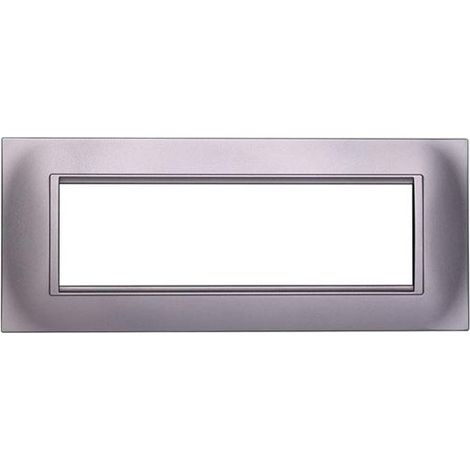 Plaque compatibles Bticino Livinglight 7 modules plastique carré couleur argent (1/2)