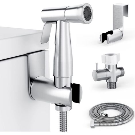 Bidet Sprayer for Toilet, Handheld Sprayer Kit, Cloth Diaper Sprayer Set-Easy to Install-Stainless Steel