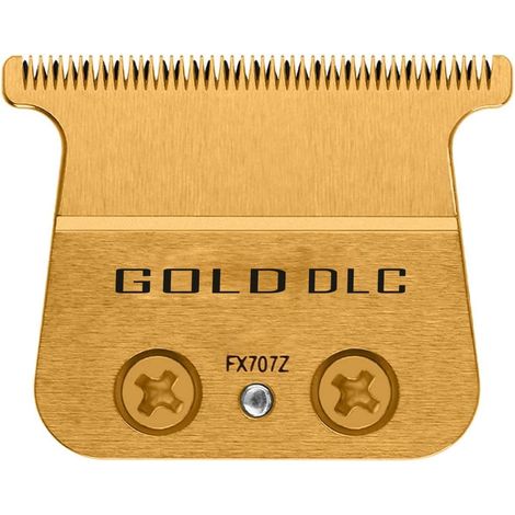 T-DLC-Ersatzklingen – 2er-Pack – Goldfarbener Kohlenstoffstahl – Präziser und langlebiger Schnitt – Für Haarschneidemaschinen FX787 und FX726 – Kompatibel mit goldenen und schwarzen Modellen (1/4)