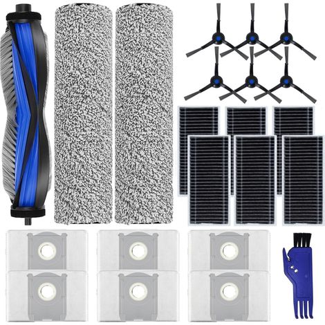 Kit de accesorios de 22 piezas para aspiradoras robot ECOVACS DEEBOT X8 OMNI/X8 PRO OMNI, que incluye: 1 cepillo principal, 2 cepillos giratorios, 6 bolsas para polvo, 6 cepillos laterales, 6 filtros  (1/5)