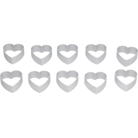 Lot de 10 moules à gâteau de lune en acier inoxydable, emporte-pièces biscuits forme cœur, kit DIY pâtisserie (1/5)