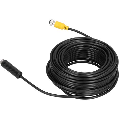 Câble d'extension vidéo 4 broches 20m pour caméra de recul camion, remorque, bus, blindé étanche, connecteur robuste, transmission stable. (1/5)
