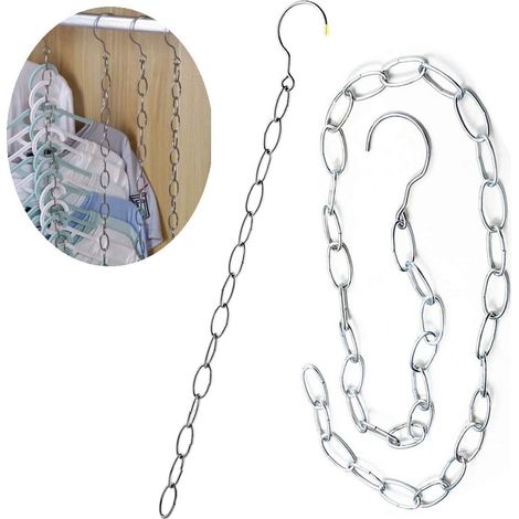 4 Pcs Cintres Gain de Place,50CMx2 pièces+120CMx2 pièces Cintre Magique Cintre Rangement et Organisation Magic Cintre Rangement,Manteaux et Pantalons à L’Horizontale ou à La Verticale dans L’Armoire-F (1/4)