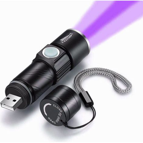 UV-Taschenlampe, UV-LED-Taschenlampe, Schwarzlicht, 395, Inspektionslampe mit Zoom.