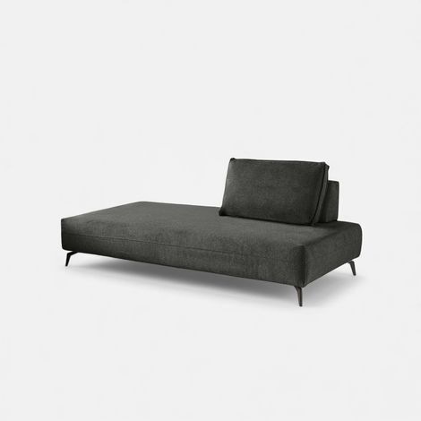 Divano modulare chaise longue con cuscino Made in Italy Campiglio E180 - Grigio Scuro