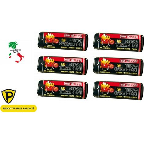 Ceppo canadese Saratoga tronchetto accendi fuoco per stufa e camino conf. 1,1 kg - 6 pezzi