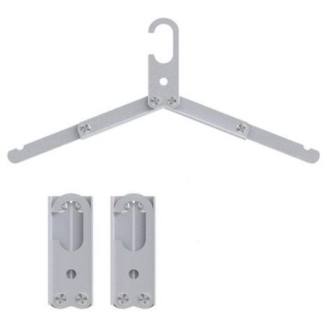 Silver 3-Piece Lightweight & Durable Aluminum Folding Travel Hangers with Gift Box - Perfect for Cruising/Camping