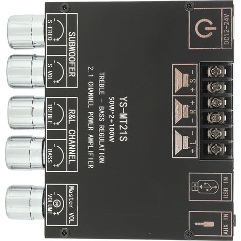 2,1-Kanal-Digital-Audio-Leistungsverstärkermodul (DC 12-24V), Bluetooth-Verstärkerplatine für Heimkino-Lautsprecher (1/4)