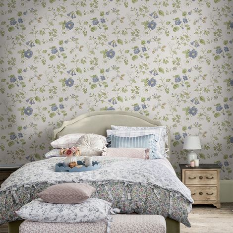 Papier peint intissé Laura Ashley Pennywell grove chalk blue 1005 x 52cm
